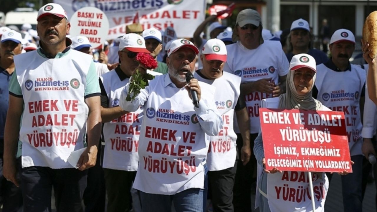 Hak-İş ve Hizmet-İş Genel Başkanı Arslan: Yürüyüşümüz mücadelemizin bir parçası, sonu değil