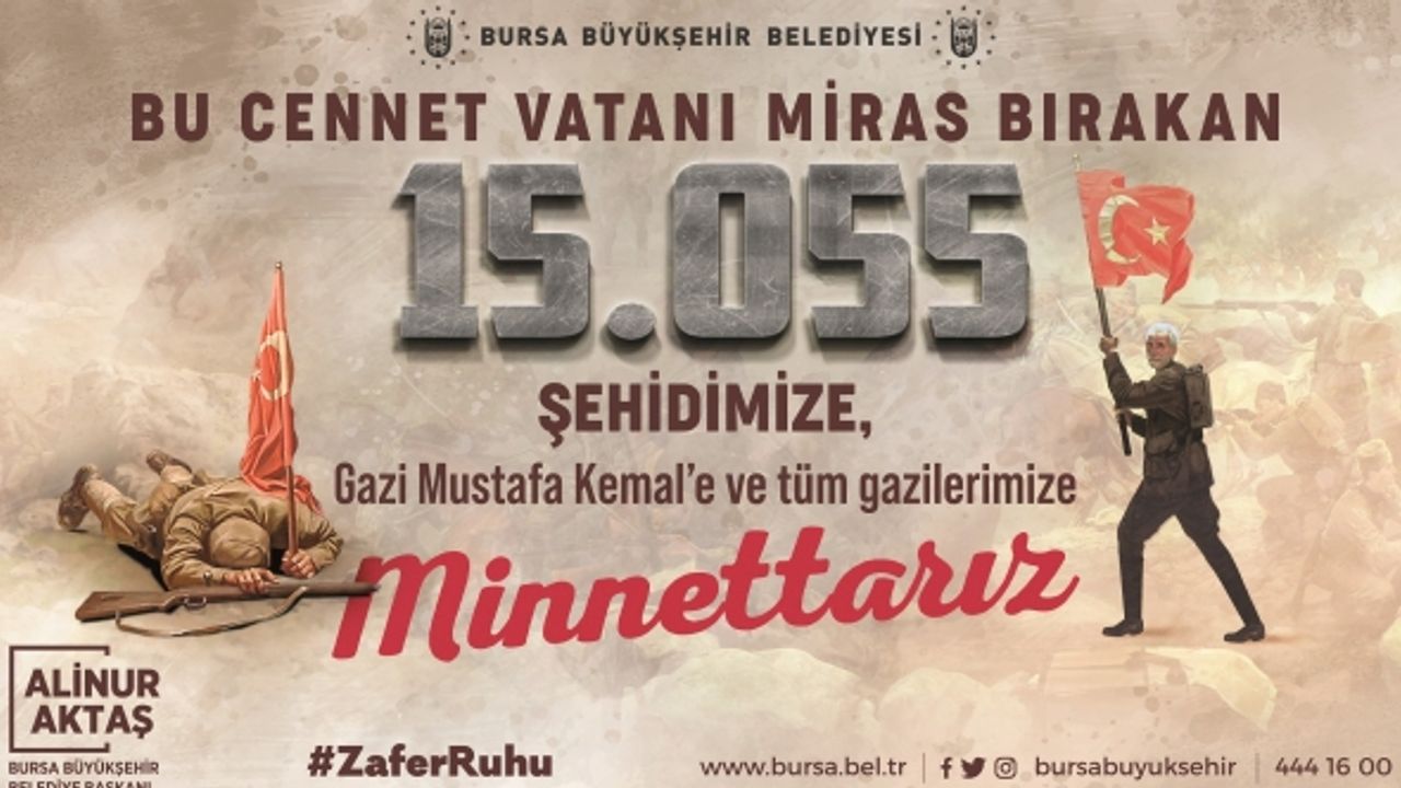  Bursa Büyükşehir Belediyesi’nce ‘ZaferRuhu’ videosu izlenme rekoru kırdı.