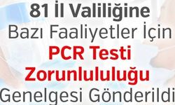 PCR Testi Zorunlululuğu Genelgesi yayınlandı