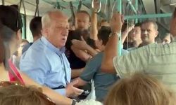 İstanbul’da tramvayda yanlış anlaşılma kavgası kamerada