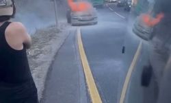 Bursa’da otomobil alev alev yandı