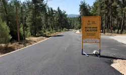 Orhaneli'de 1,5 kilometrelik bağlantı yolu yenileniyor.