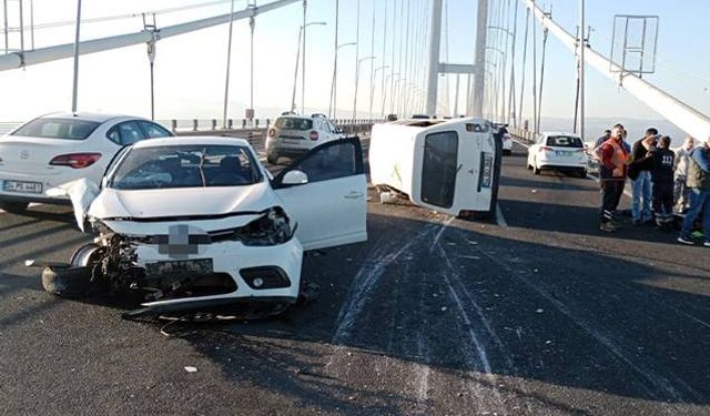 Osmangazi Köprüsü’nde zincirleme kaza: 9 yaralı