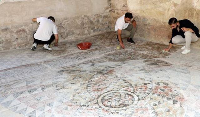 Myrleia Antik Kenti mozaikleri çalışmaları tamamlandı.