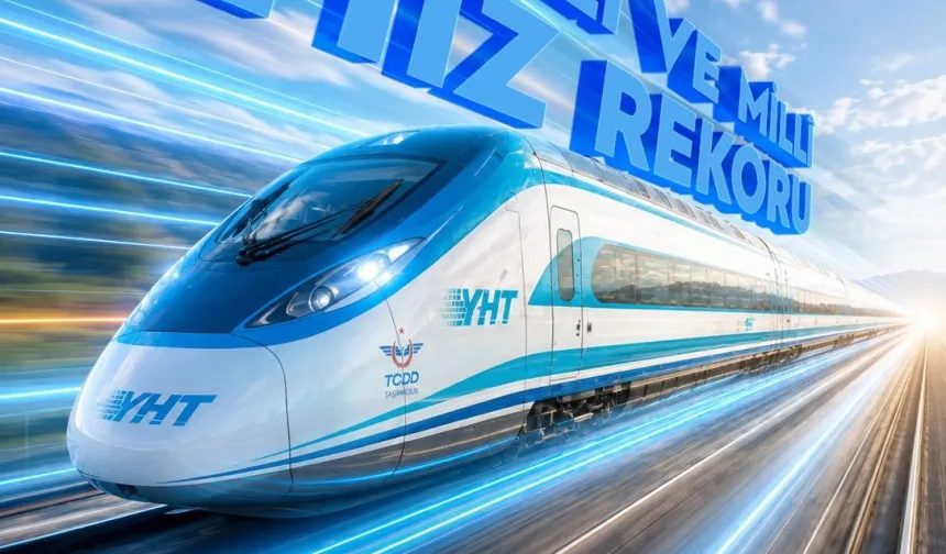 Milli elektrikli hızlı trenden yeni rekor...